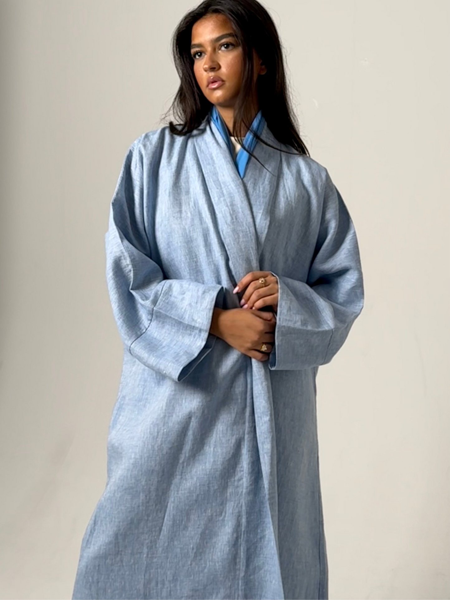 Linen Chambray in sky blue