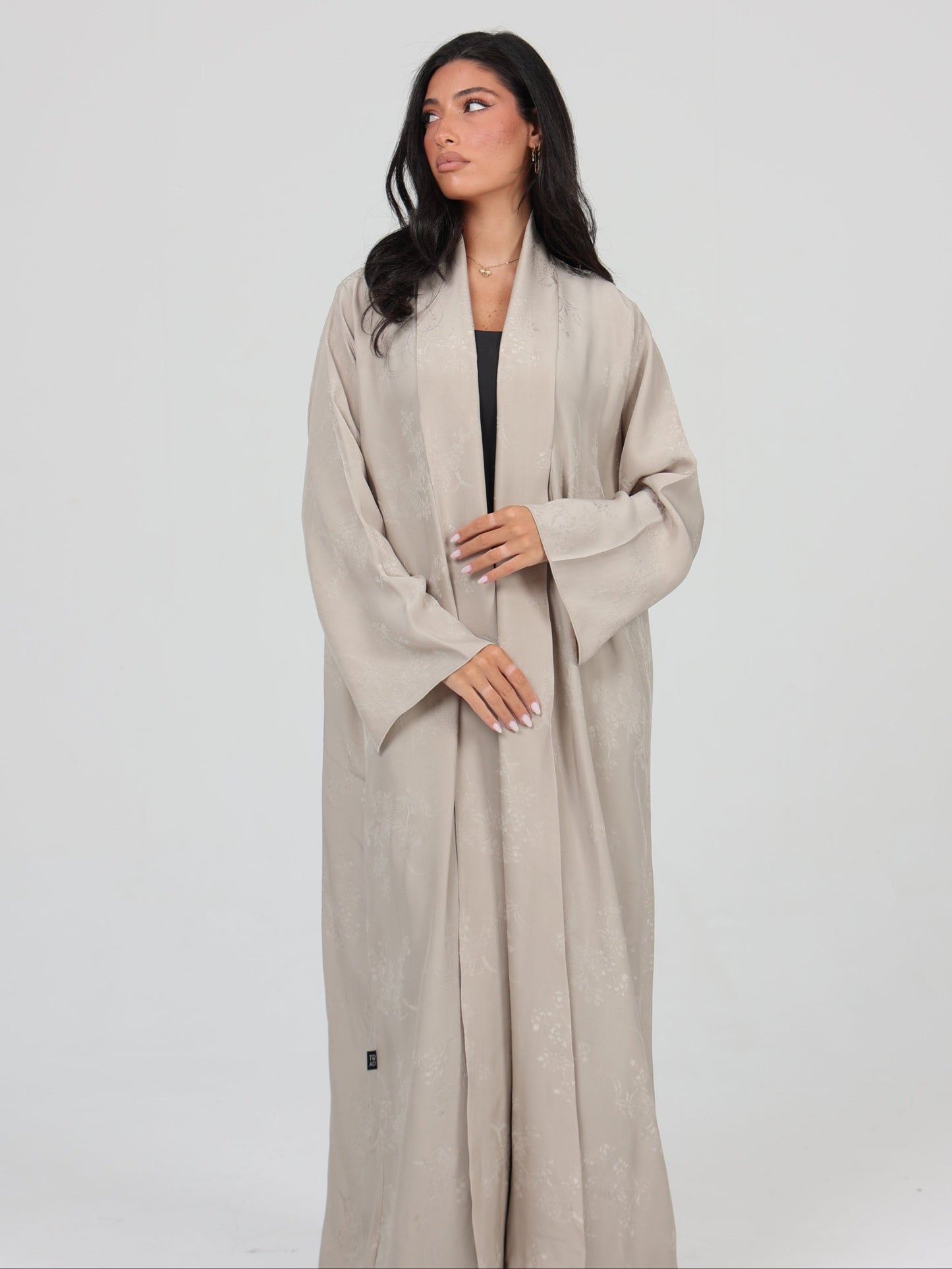 Floral beige abaya