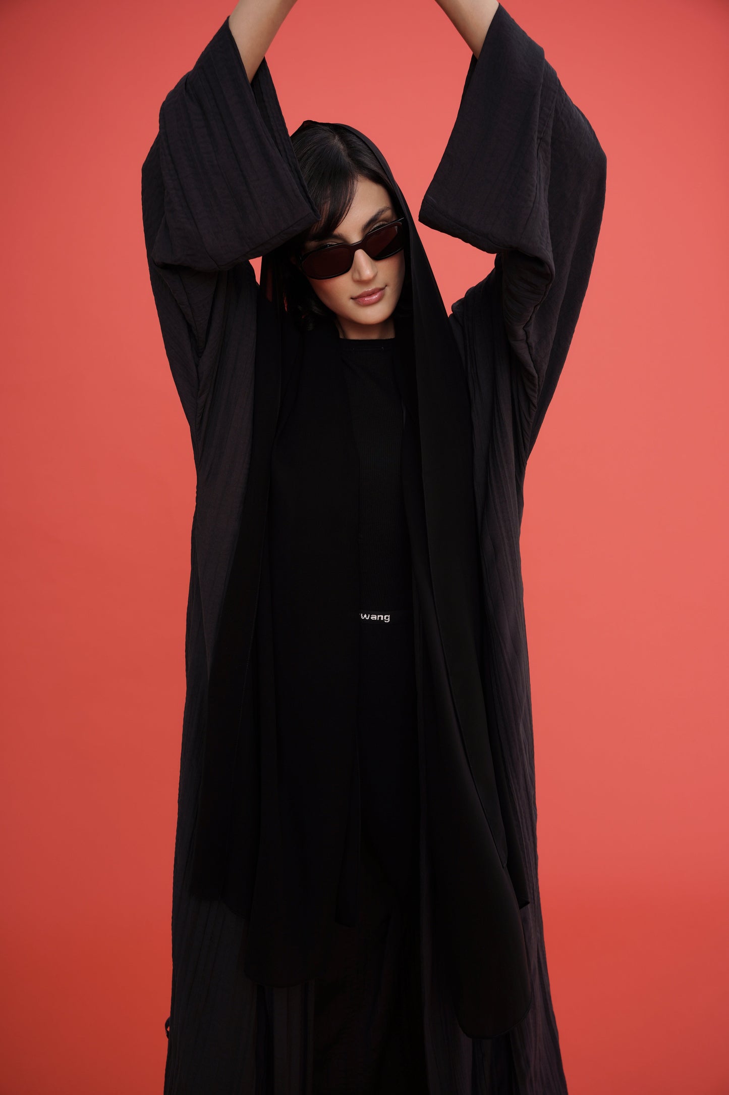 crushed silk in black