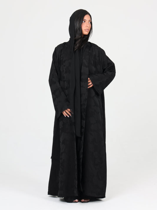 Floral black abaya