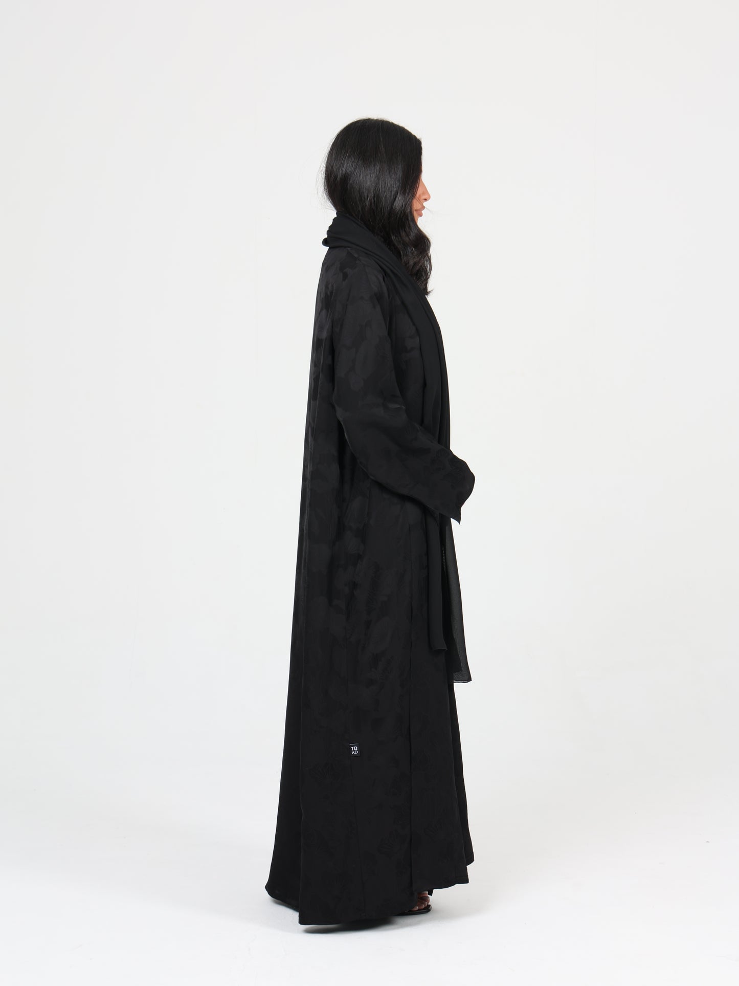 Floral black abaya