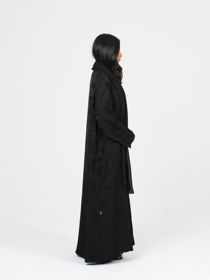 Floral black abaya