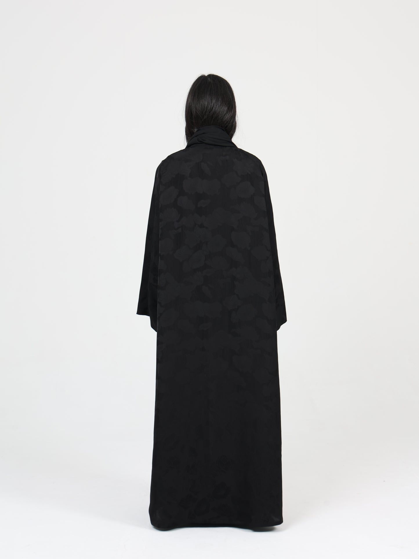 Floral black abaya