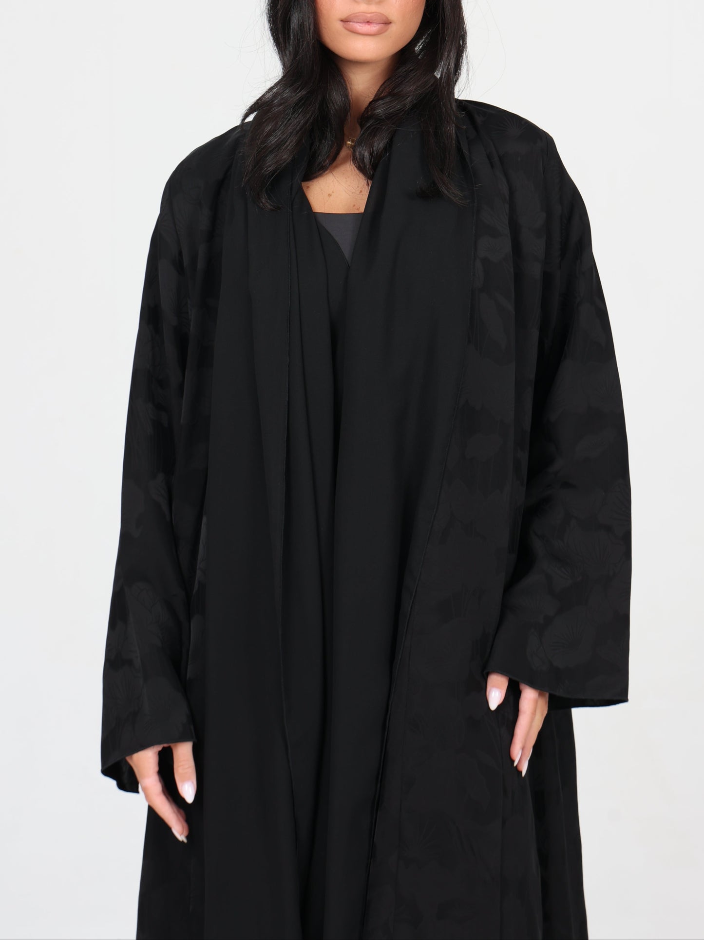 Floral black abaya