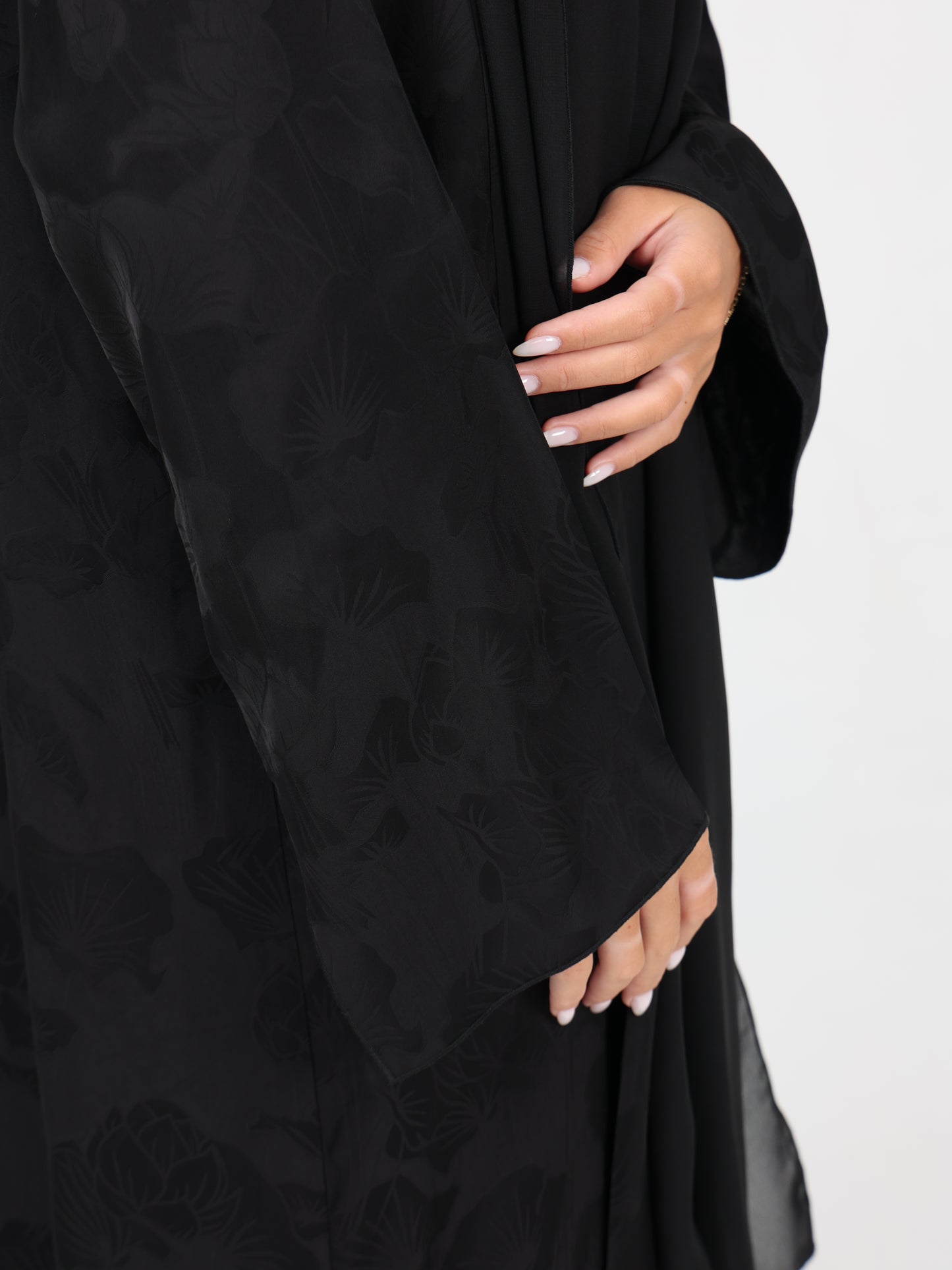 Floral black abaya