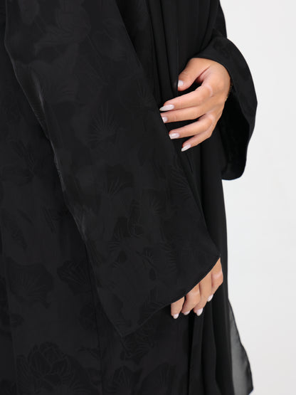 Floral black abaya
