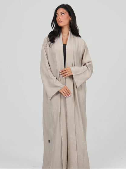Floral beige abaya